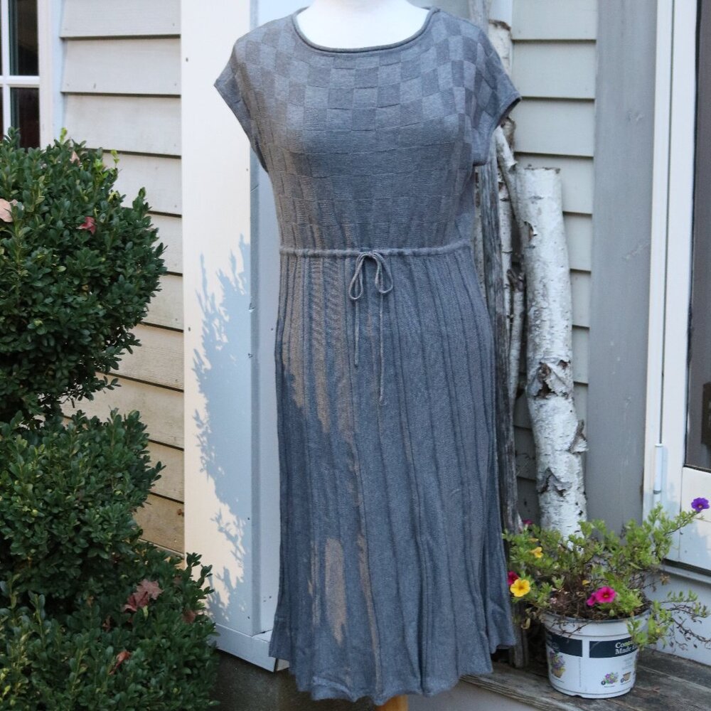 Max Studio Gray Knit Midi Dress